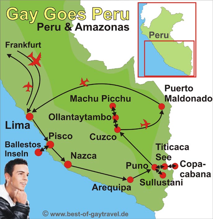 Route der Reise Peru und Amazonas 21 Tage mit BOGT