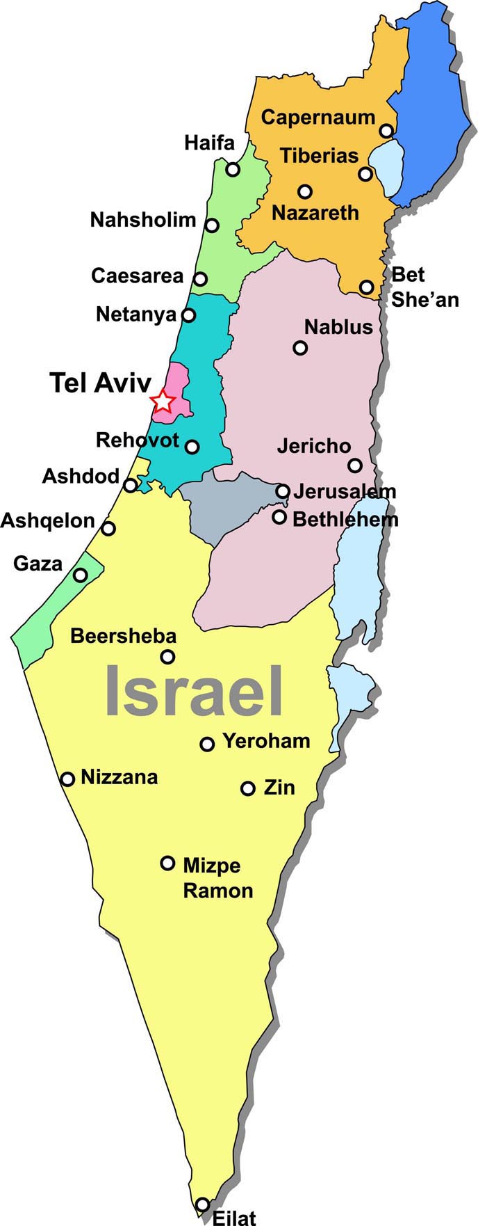 Israel Karte der Provinenzen