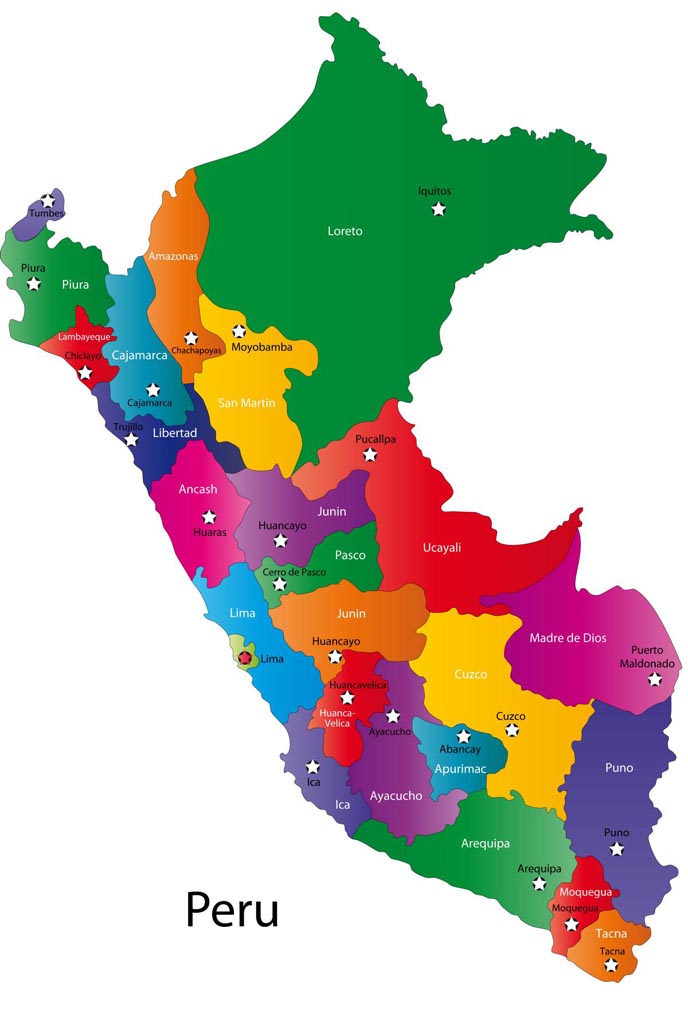 Peru Karte der Provinzen