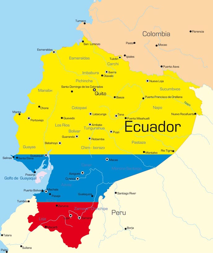 Ecuador Karte der Provinzen